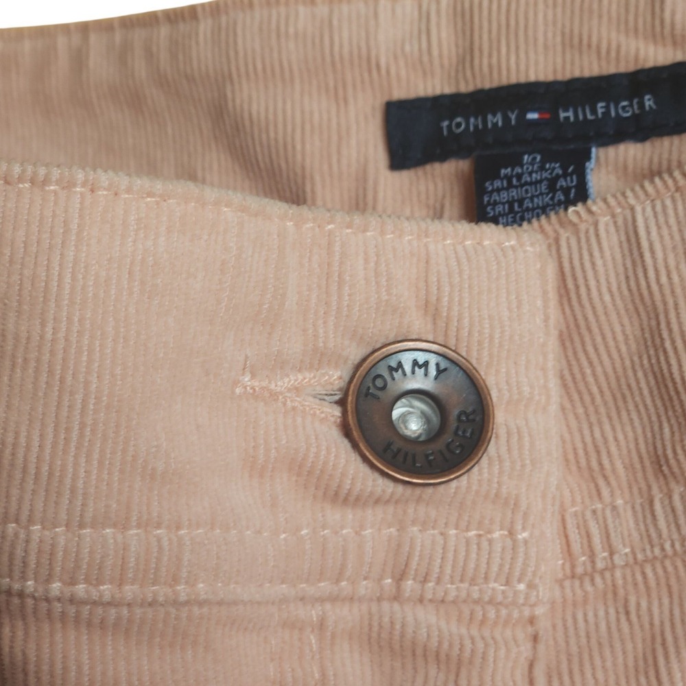 TOMMY HILFIGER Peach Mini Skirt Y2K Womens Size 10 Pastel Preppy - Picture 4 of 9